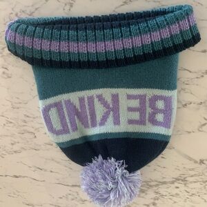 Kids Beanie with Pom Pom - Blue and Purple A10